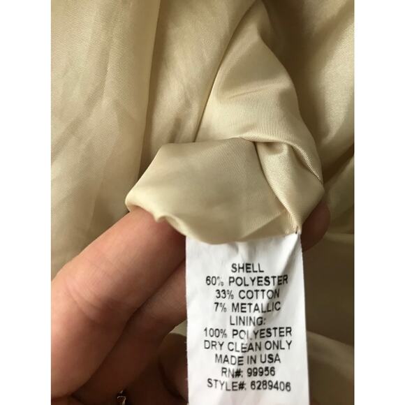 Shoshanna Liana Metallic Gold White Fit&Flare Dress size 6 - Picture 9 of 13